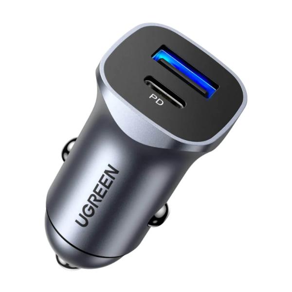 CARGADOR DE CARRO UGREEN CD130 USB-C Y USB-A 30780