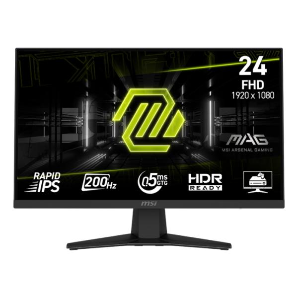 MONITOR GAMING MSI MAG 244F 23.8" PLANO 1920 X 1080 200 HZ ANTI-GLARE HDMI Y DP 9S6-3BC41H-004