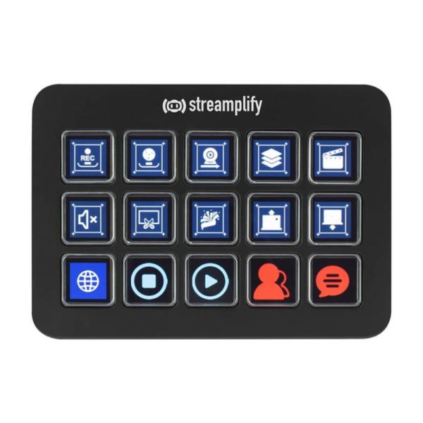 TECLADO STREAMING STREAMPLIFY -LCD 15 TECLAS CON HUB NEGRO SPUD-DO20A01.11