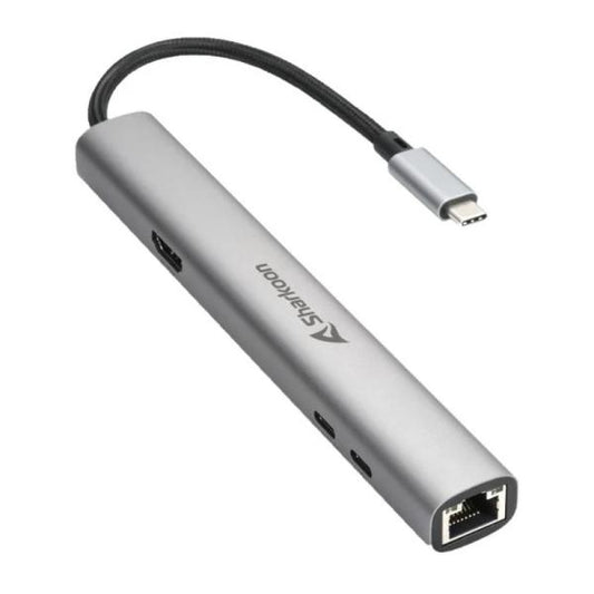ADAPTADOR SHARKOON OFFICEPAL COMBO USB-C A USB-A Y USB-C CONEXIÓN HDMI Y RJ45 4044951040704