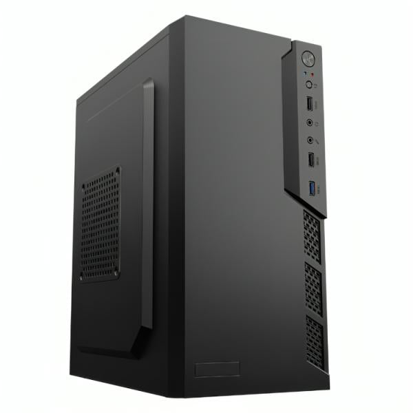 CASE CM23KTRA001C MINI TOWER SIN VENTILACIÓN INCLUIDA CON PANEL LATERAL Y CON FUENTE DE PODER 600W