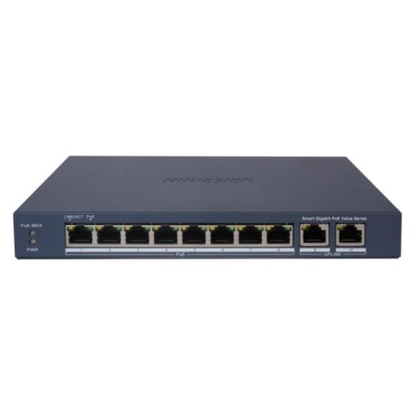 SWITCH HIKVISION DS-3E1510P-EI/M(O-STD)(B) 10 PUERTOS (8 POE + 2 RJ45 GIGABIT) 20 GBPS ADMINISTRABLE 301803447